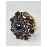 14k gold and garnet ring