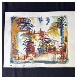 Vintage P. Resnack signed watercolor painting