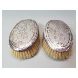 Pair of Art Nouveau sterling silver grooming