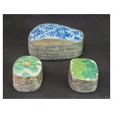 Three vintage Chinese metal-mounted boxes with