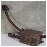 African carved wood phallic tribal bow harp