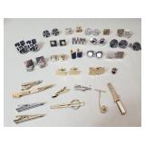 Vintage Swank cufflinks, tie bars and tie tacks.