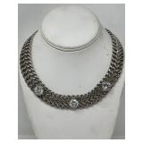 Sterling silver necklace with clear stones