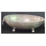 Vintage silver plate footed bowl with lion