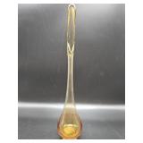 Mid-Century modern amberina swung glass vase