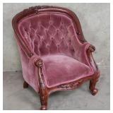 Victorian-style mahogany upholstered minature