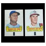 1966 Topps rub-off Pete Rose & Don Drysdale cards