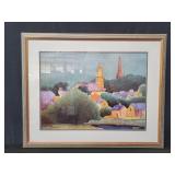 Framed print under glass