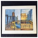 Vintage P. Resnack signed watercolor painting