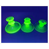 Vintage uranium glass candlesticks