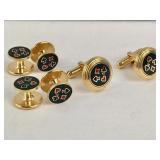 Set of vintage tuxedo cufflinks & studs