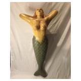 Large hanging mermaid statue nautical decor