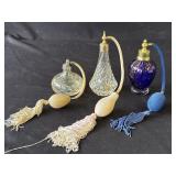 Lot of vintage glass perfume bottles