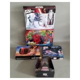 Group of Star Wars and Marvel action figures and