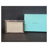 Tiffany & Co. Silver plate and glass calendar