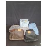 Group of jeans and a pair of shorts