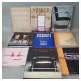 Group of vintage coffee table books, interior