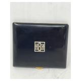 Vintage enameled compact with sterling silver
