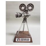 Vintage metal movie camera metal art