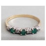 10k gold emerald and diamond ring