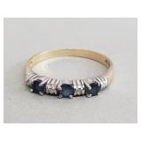 10k gold blue topaz and diamond ring