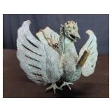 Vintage Tibetan bird figure oil lamp