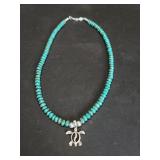 Turquoise and sterling silver necklace with a