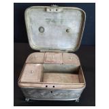 Victorian silver plate needlework box
