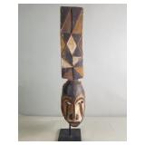 African carved wood Bobo plant mask on netal