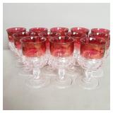 12 Tiffany Franciscan kings Crown Ruby red goblets