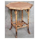 Vintage bamboo and rattan side table