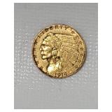 1914 Liberty two and a half dollar gold coin