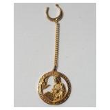 14k gold medallion Keychain depicting Saint John