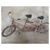 Vintage red tandem bike