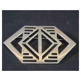 Signed Zina modernist style sterling silver brooch