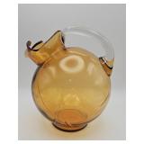Vintage Cambridge amber glass tilt ball pitcher