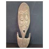 Vintage African carved wood wall mask