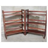 Pair of contemporary stackable folding bookshelves
