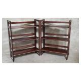 Pair of contemporary stackable folding bookshelves