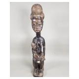 Vintage African carved wood fertility figurine