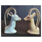 Mid century gazelle brass bookends