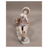 Lladro porcelain figurine "Shepherd boy with bird"