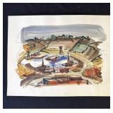 Vintage P. Resnack signed watercolor painting