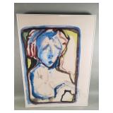Signed and dated mixed media painting