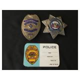 2 security officer badges, Wells Fargo Services