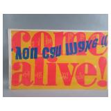 Corita Kent signed "Come Alive!" screenprint