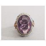 Edwardian style 10k white gold ring with a