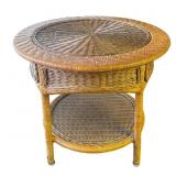 Vintage rattan & wicker side table