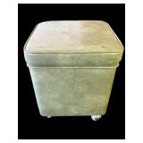 Mid-century Modern vinyl ottoman with storage