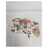 Vintage jewelry with brooches and pendants